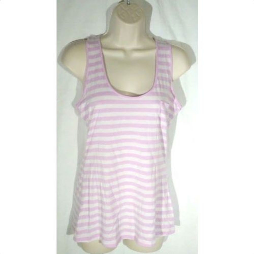 Wet Seal Women's Tank Top Medium Pink White Stripe - Picture 1 of 4